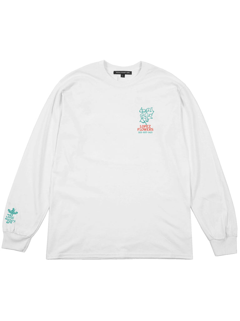 LOPEZ FLOWERS - L/S TEE - WHITE – Total Luxury Spa
