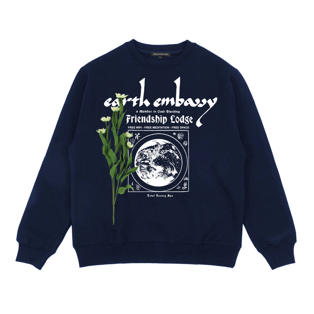 EARTH EMBASSY - CREW FLEECE - NAVY