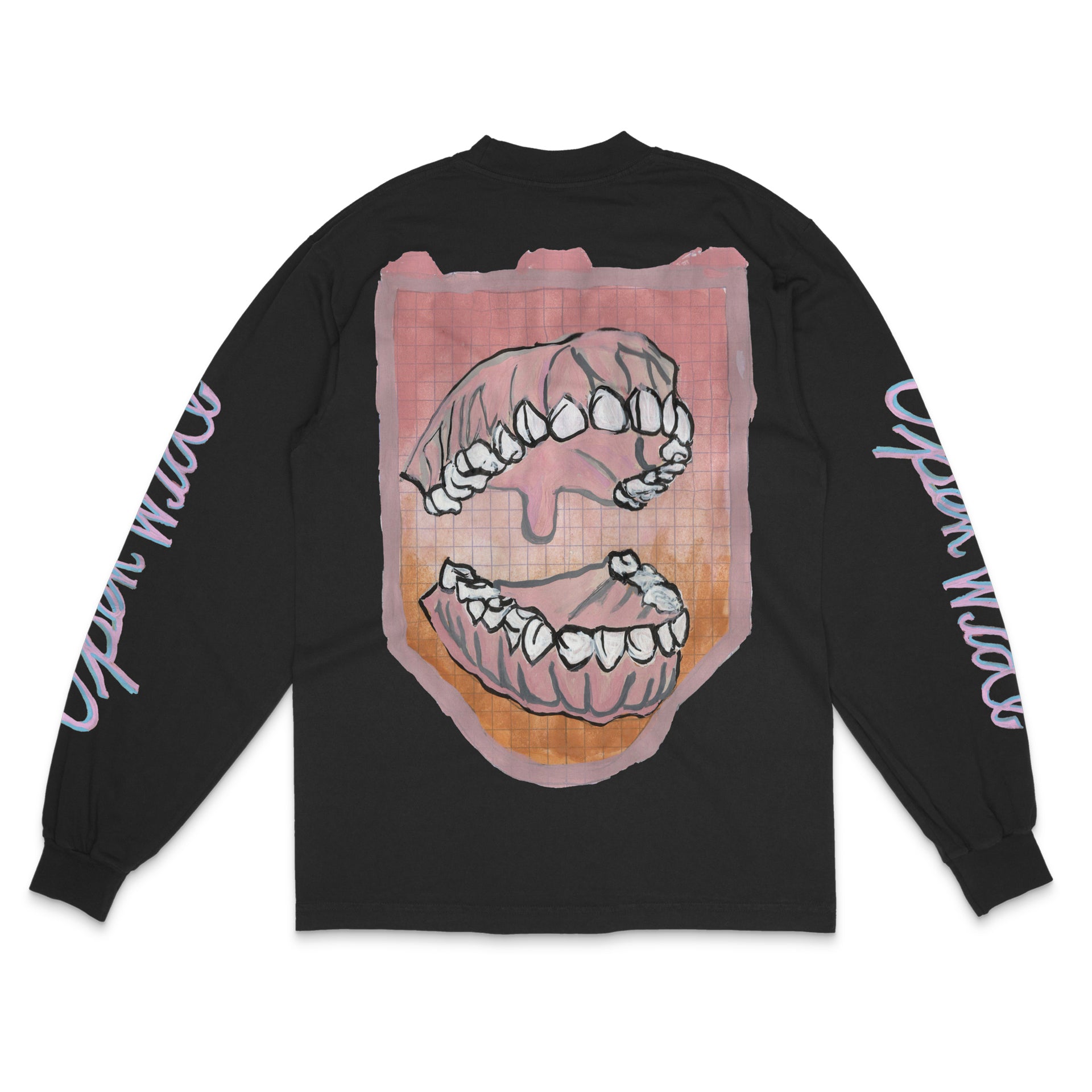 CAULEEN SMITH x TOTAL LUXURY SPA - OPEN WIDE - BLACK L/S T