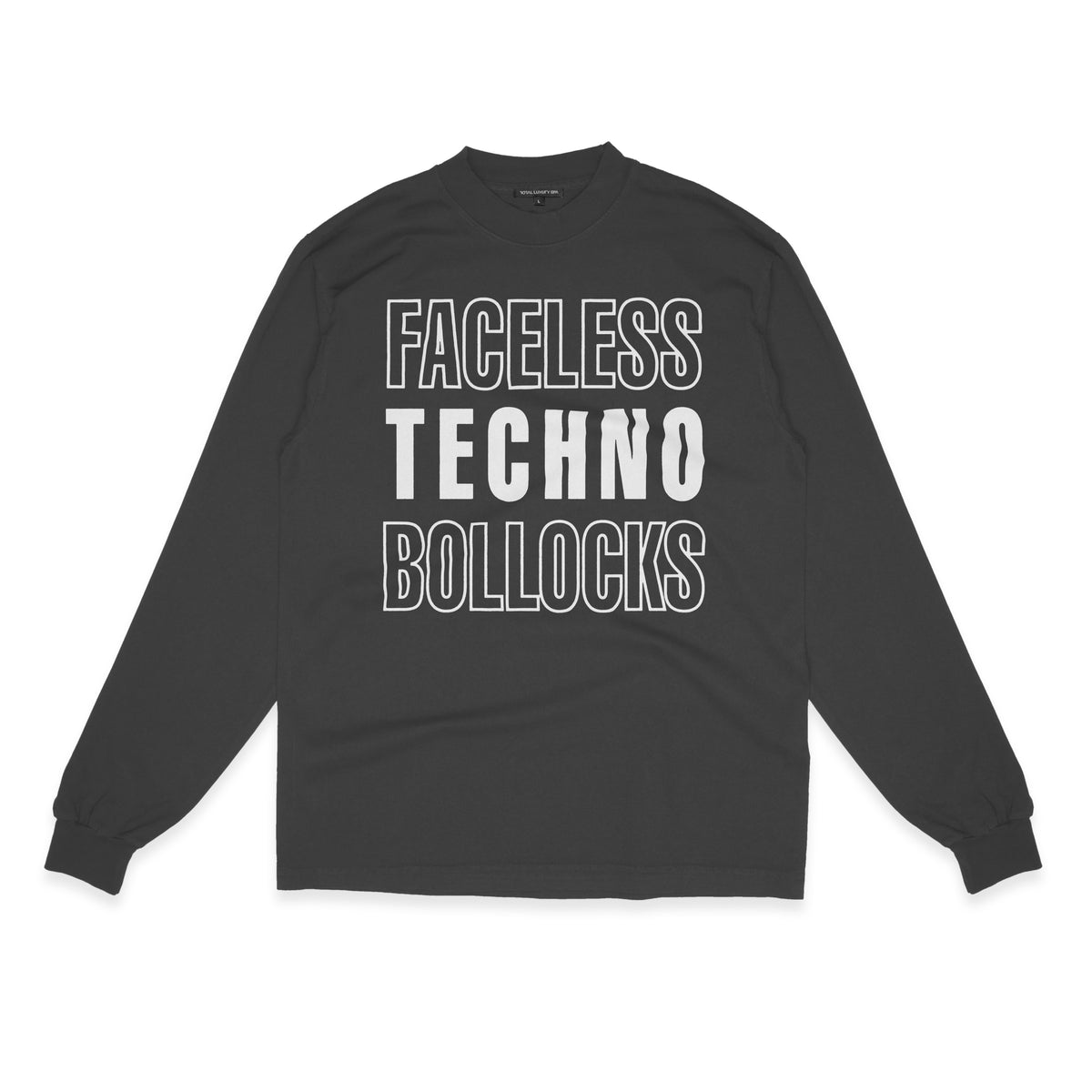 FACELESS TECHNO BOLLOCKS - L/S TEE - BLACK – Total Luxury Spa