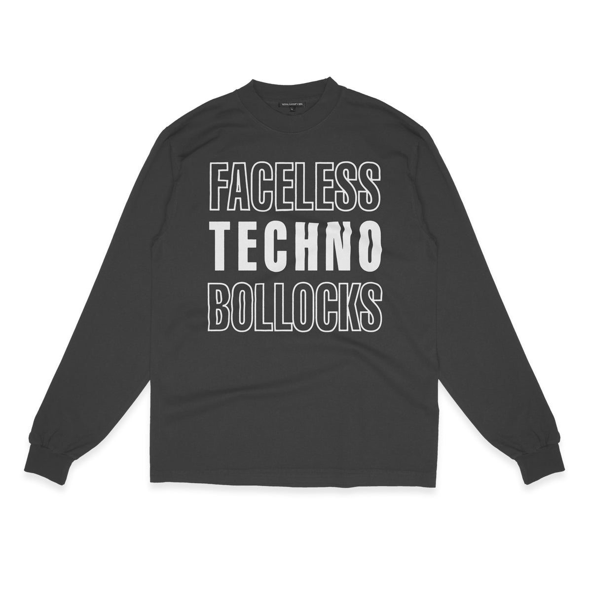 FACELESS TECHNO BOLLOCKS - L/S TEE - BLACK