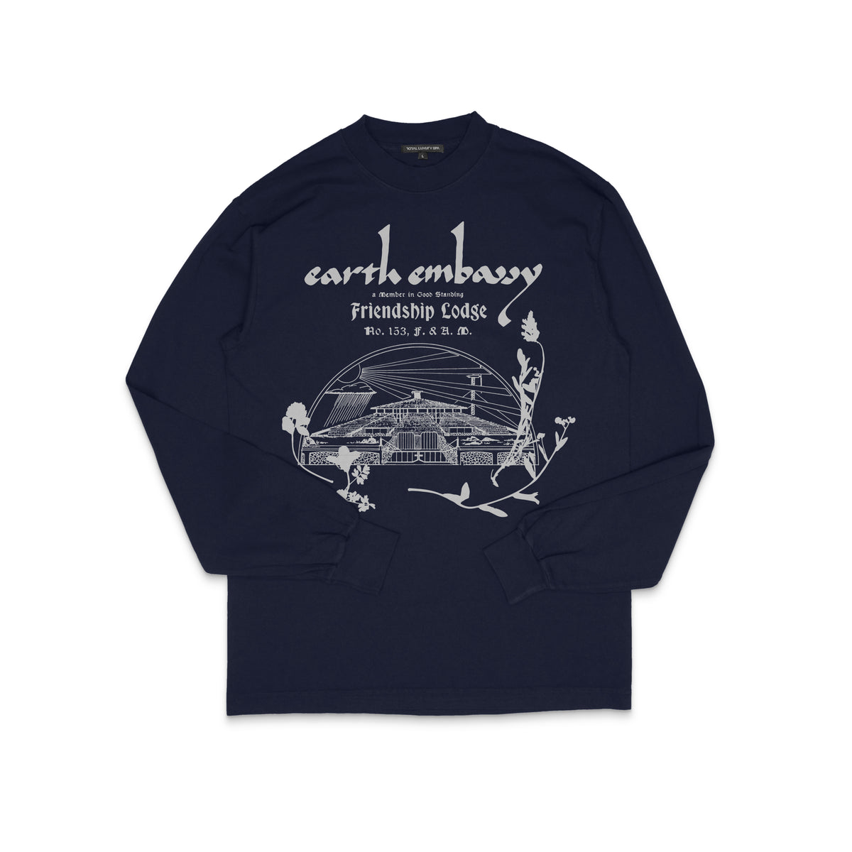 EARTH EMBASSY LODGE - L/S TEE - NAVY
