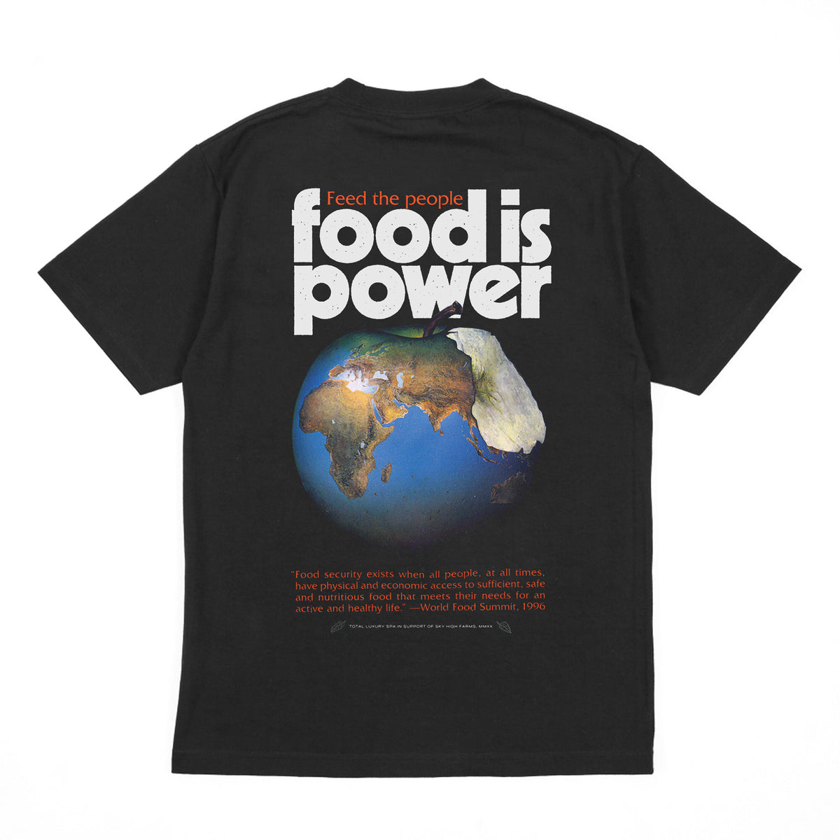 SKY HIGH FARMS X DOVER STREET MARKET X TOTAL LUXURY SPA – FEED THE PEOPLE – S/S TEE BLACK