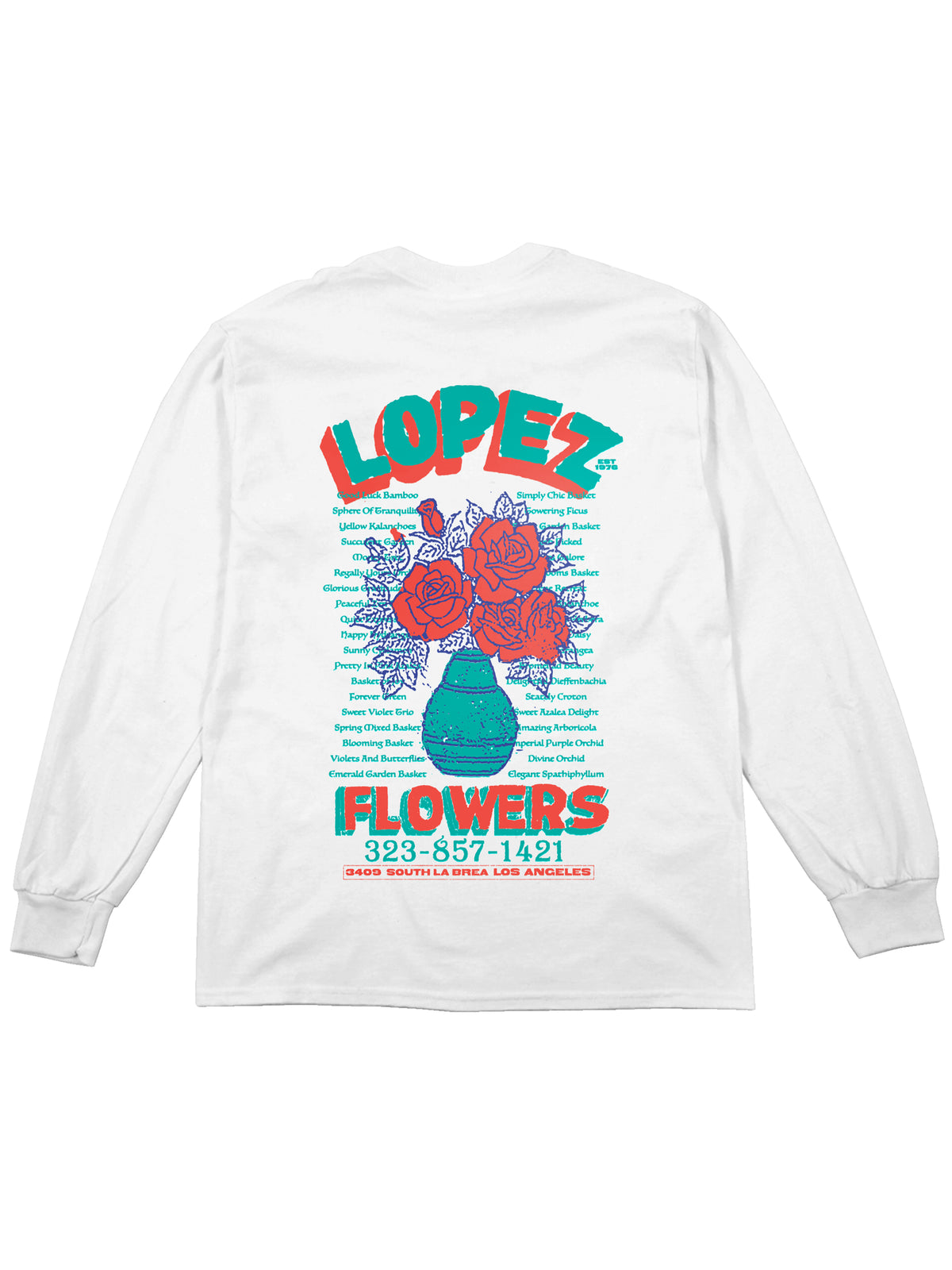 LOPEZ FLOWERS - L/S TEE - WHITE