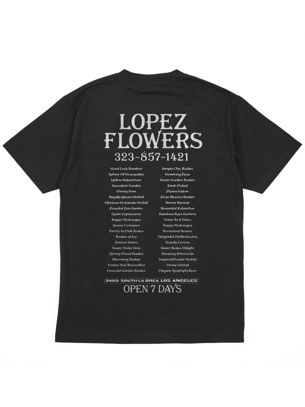 LOPEZ FLOWERS - S/S TEE - FADED BLACK – Total Luxury Spa