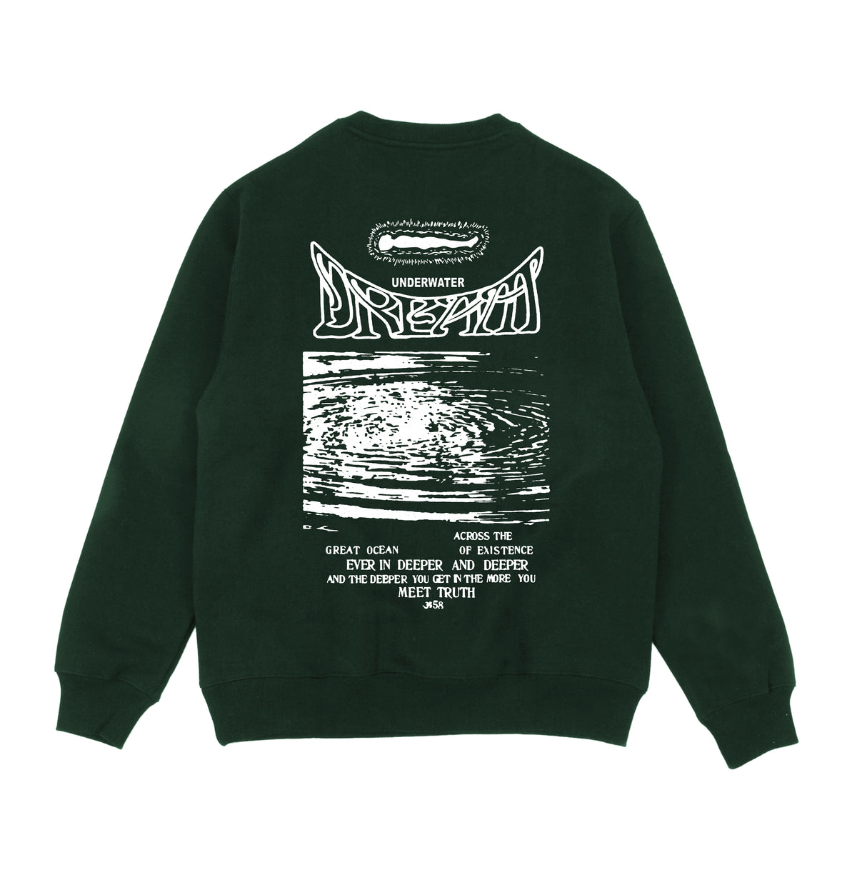 UNDERWATER DREAM - CREW FLEECE - KELP