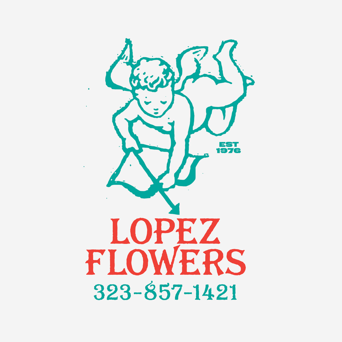 LOPEZ FLOWERS - L/S TEE - WHITE